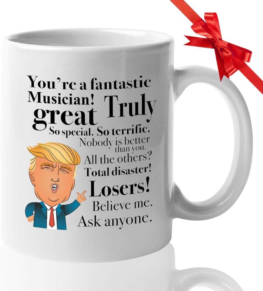 Donald Trump Coffee Mug - 11 Oz Tea Cup Gift Ideas For Musician Music Birthday Christmas President Conservative Republican