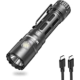 Wurkkos T1 5500 High Lumens Led Tactical Flashlight, Super Bright Pocket Flashlights RGBW Side Light &amp; Dual Modes,IPX68 Waterproof,415M Distance Beam,Camping, Hiking, Outdoor and Emergency Use