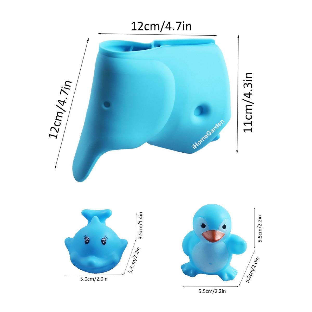 Bath Spout Cover - Faucet Cover Baby - Tub Spout Cover - Bathtub Faucet Cover for Kids - Tub Faucet Protector for Baby -Silicone Spout Cover Blue Elephant - Kids bathroom accessories : Baby
