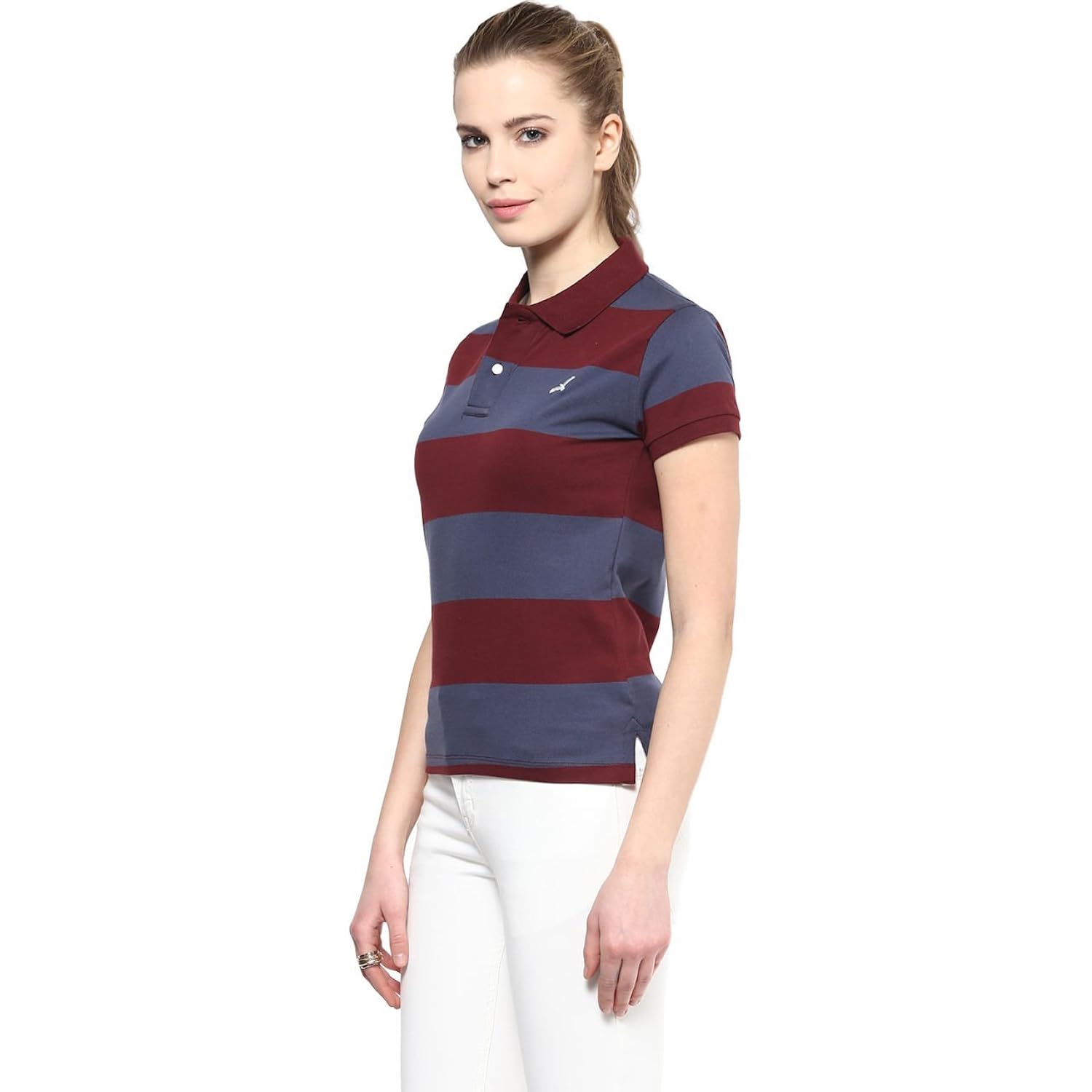 american crew women's cotton blend polo t-shirt