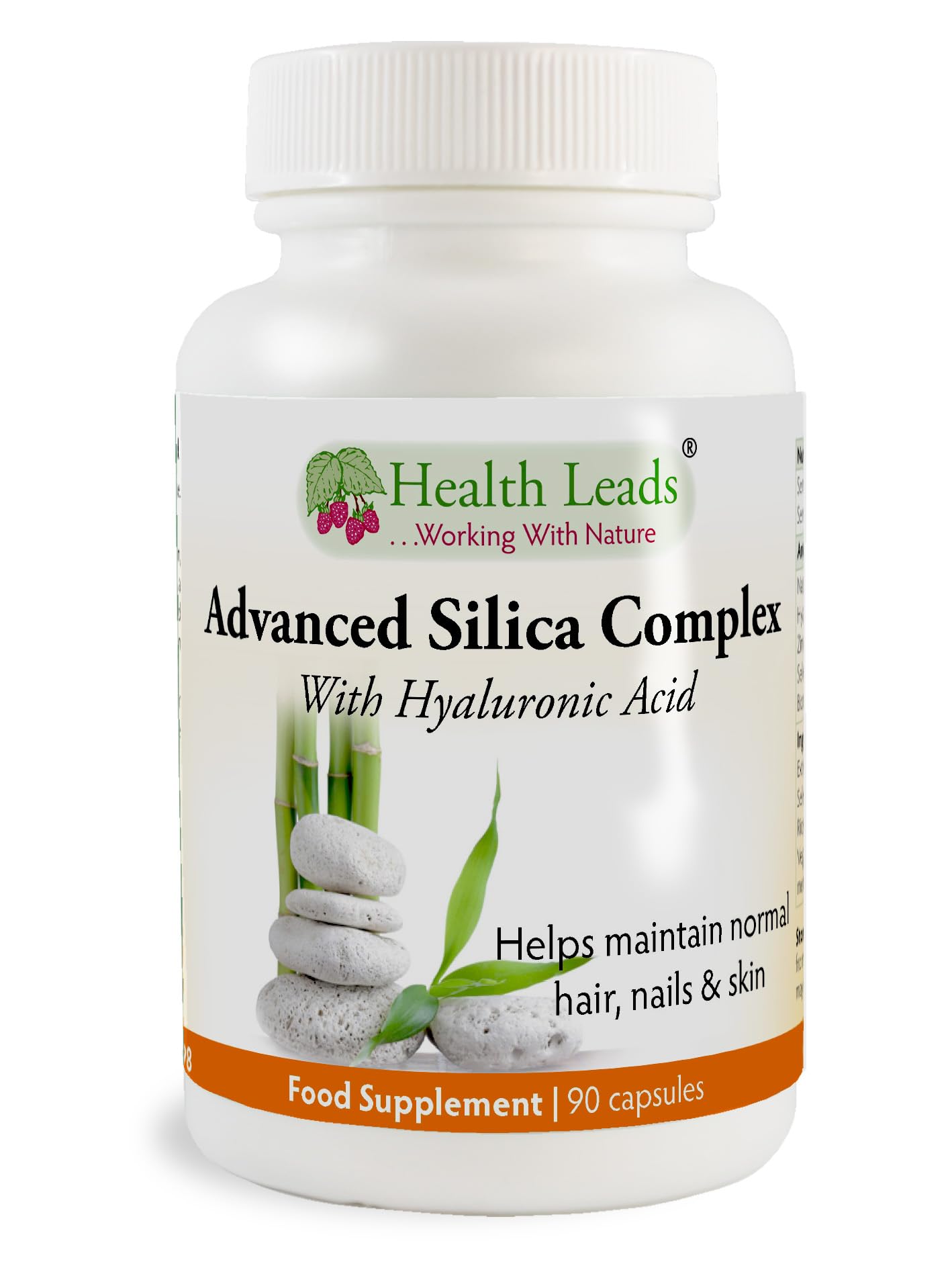 Advanced Silica Complex, High Strength Natural Silica from Bamboo Extract, Zinc Selenium and Biotin contributes to the Maintenance of Normal Hair, Skin and Nails, No Magnesium Stearate, 90 Capsules