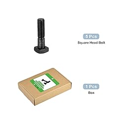 uxcell 5Pcs Square Head Bolts, 3/4-10x3 Black Oxide