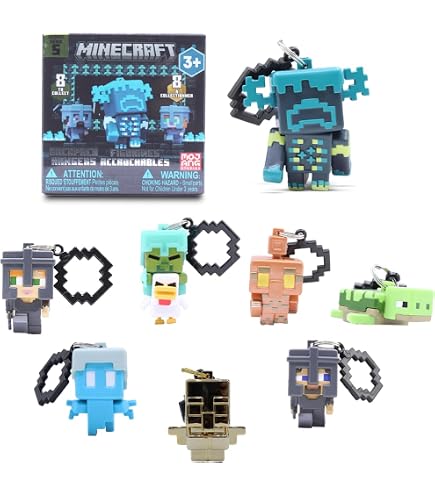 Amazon.com: Minecraft Figural Keychains Blind Bags - Bundle with 3
