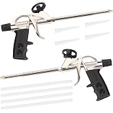 Hromee Professional Grade 7.5 Inch Heavy Duty Spray Foam Dispensing Gun with Non-stick teflonized basket and needle valve, Bead Adjustment Valve, 2PACK BLack