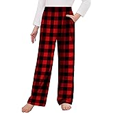 Arshiner Pajama Pants for Girls Long Sleep Plaid Pants Soft Lounge Pj Bottoms with Pockets