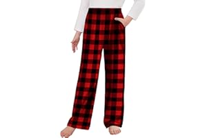 Arshiner Pajama Pants for Girls Long Sleep Plaid Pants Soft Lounge Pj Bottoms with Pockets