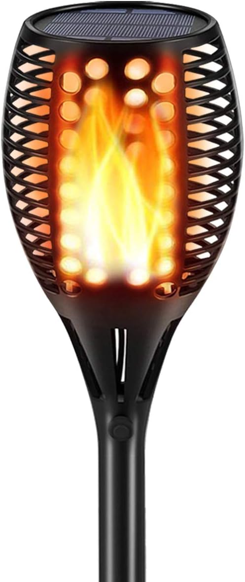 Topmante Upgraded Solar Torch Lights Waterproof Flickering Dancing Flames Torches Lights Outdoor Solar Landscape Decoration Lighting Dusk to Dawn Auto On/Off Path Lights (1 Pack)