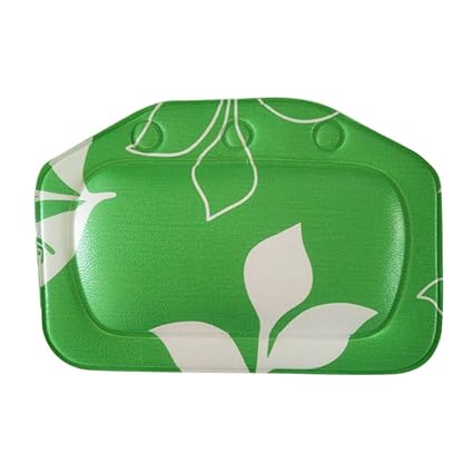 Homyl Bathtub Pillow Suckers Non-Slip Spa Bath Pillow Featuring Headrest Green