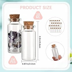 CRASPIRE 24Pcs Small Glass Bottles with Cork