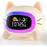 ANALOI Kids Alarm Clock Ok to Wake Alarm Clock for Kids, Toddlers Night Light Clock for Bedroom, Cat Alarm Clock with Sleep T