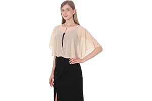 Baoqiya Capelets for women Chiffon Cape Soft Shawls and Wraps Wedding Capes 1920s flapper Cover Up
