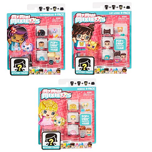 Set of 3: my mini mixieq s figure 4-pack - cat lover, h…