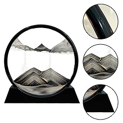 Aoderun Moving Sand Art Picture Round Glass 3D Deep