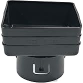Plastic Universal Downspout to Drain Tile Adapter (5X5X4, Black)