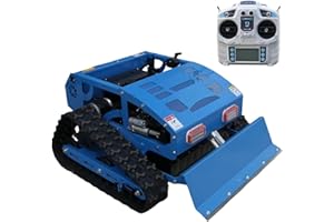 DigMaster Remote Control Track Lawn Mower with Snow Plow – 9HP Gas Engine, 600m Range, 21.6" Cutting Width, Adjustable Height RC Robotic Lawn Mower for Slopes, Orchards & Commercial Use