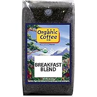 Organic Coffee Co. Breakfast Blend Whole Bean Coffee 2LB (32 Ounce) Medium Light Roast USDA Organic