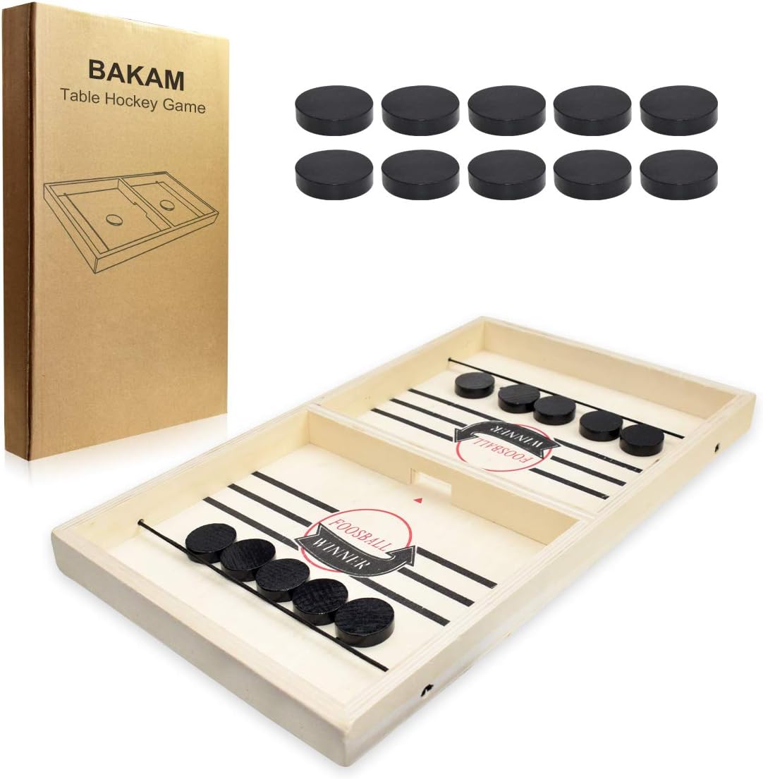 BAKAM Portable Table Hockey Game for Kids and Adults, Tabletop Battle Board Games for Boys and Girls, Desktop Sport Board Game for Family Game Night Fun