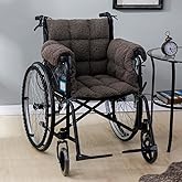 STONECREST Wheelchair Cushions, Supports Coccyx &amp; Back, Sherpa Cover, Stay in Place, Fits 18" Wheelchair (Dark Grey)