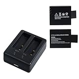 Campark 1050mAh Bateria Recargable USB Adaptador Cargador de Bateria para Cámara Deportiva, Campark, ACT74,SJCam etc.