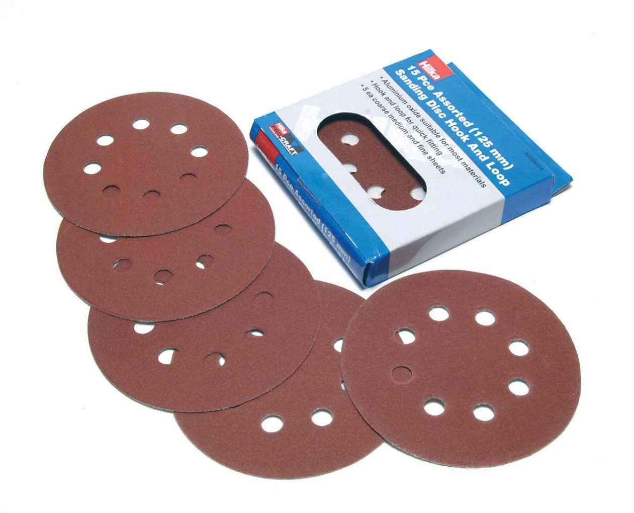Hilka 68808015 125mm Assorted Hook and Loop Sanding Disc