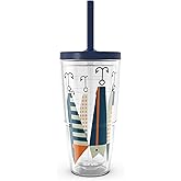 Tervis Fishing - Heavy Tackle Made in USA Double Walled Insulated Tumbler Travel Cup Keeps Drinks Cold & Hot, 24oz with Straw Lid, Classic