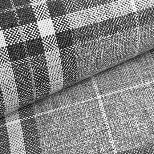 NOVELY® London British Style Kariert 7 Designs Möbelstoff Polsterstoff Meterware (03 Grau)