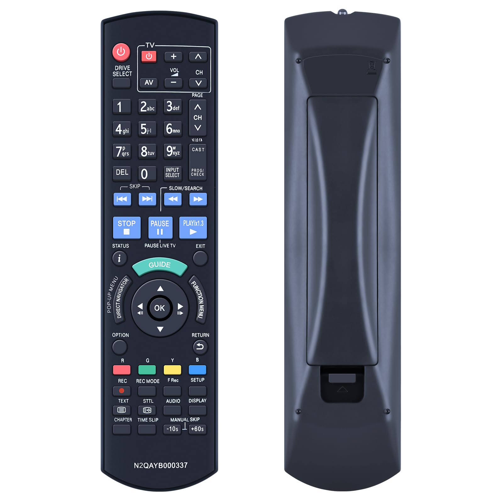 TCNOUMT New N2QAYB000337 Remote Control Replacement for Panasonic DVD Disc Recorder Remote Control DMR-BS850EB DMR-BS750 DMR-BS8500