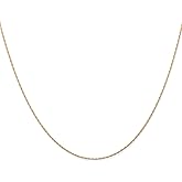 14K Solid Yellow Gold 0.5mm Cable Rope Chain Twisted Link Necklace 18 inch