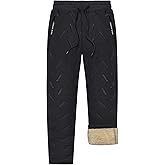 MANLUODANNI Men's Winter Fleece Sweatpants Sherpa Lined Pants Active Drawstring Jogger Trousers