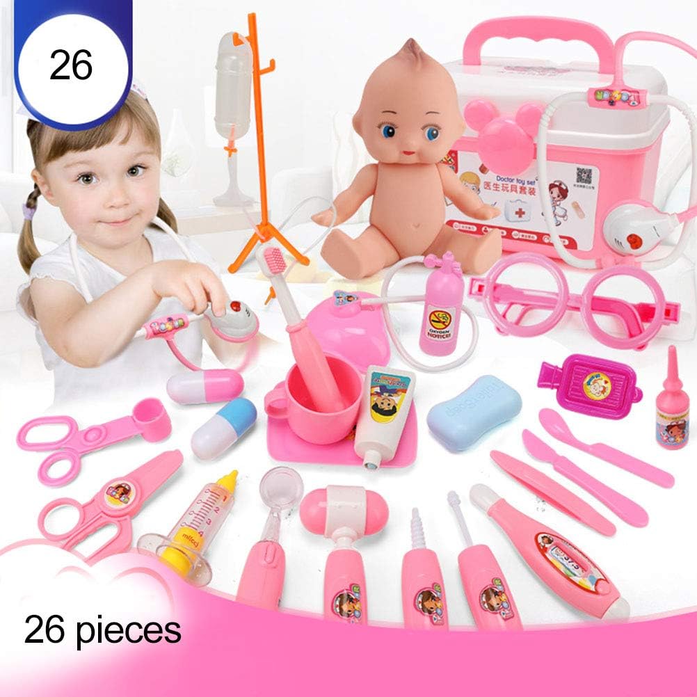 Gobbuy Children's doctor case toy 26 pieces/set games role playing kit doctor games electronic stethoscope tooth mirror