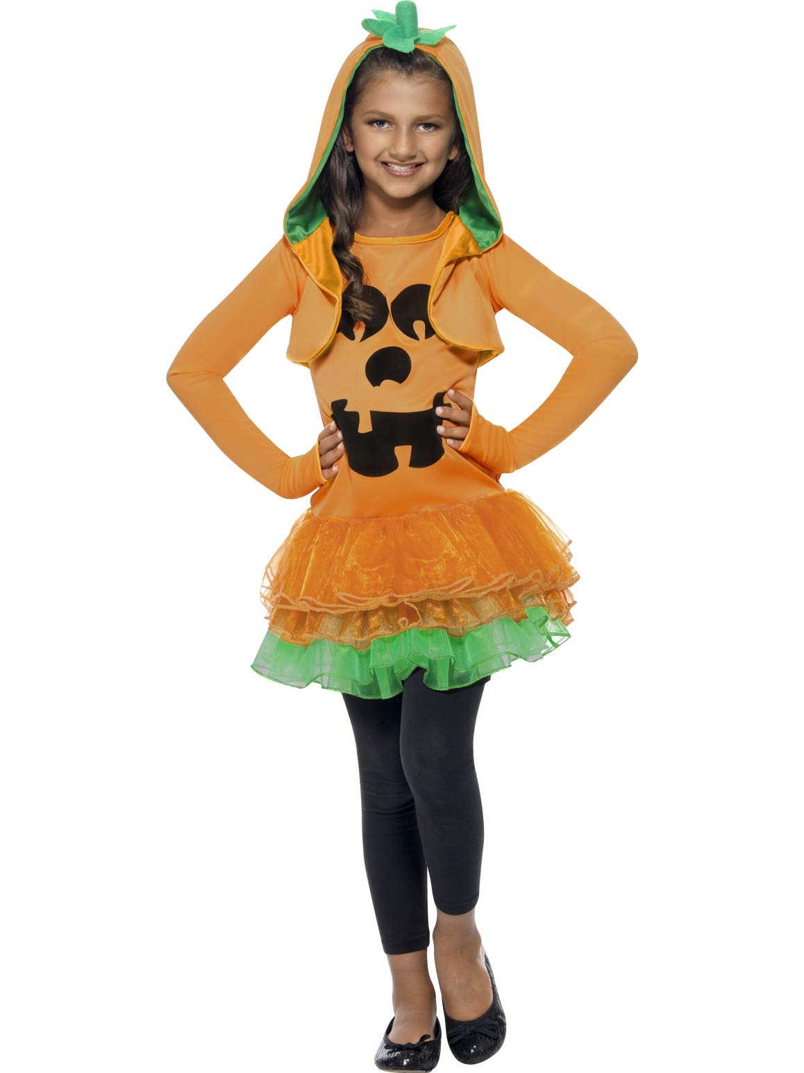 Smiffys Pumpkin Tutu Dress Costume Dress & Hooded Jacket, Fancy Dress, Child Dress Up Costumes