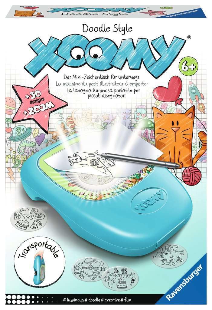 Ravensburger Xoomy Midi Doodle Style 23532 - Great Motifs and Comics Learn to Draw, Creative Drawing and Painting for Children from 6 Years, Black, Black