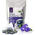 NorthEarth 100% Pure Butterfly Pea Flower Tea - Blue Pea Tea Clitoria Ternatea Flower - 20 Corn-fiber Pyramid Tea Bags