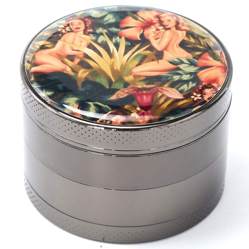 Jungle Girl Grinder Titanium Premium Spice Grinder 2.2" Wide Silver