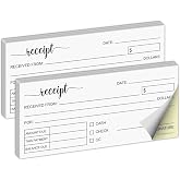 321Done Receipt Book with Carbon Copies, 2-Part, 2.75x6, 2-Pack, 50 Each | Made in USA - Duplicate Cash Sales Receipts for Small Business, Boutiques and Fairs, 2 Books of 50 White and Yellow Sets