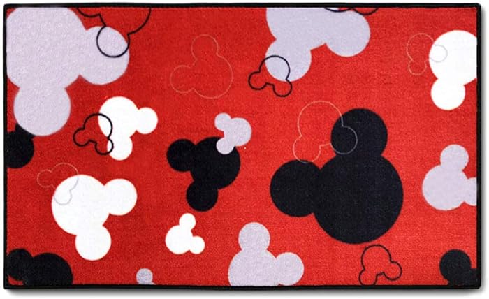 J.Ehonace Mickey Mouse Rugs - Bathroom Rug, Indoor Outdoor Entrance Rug, Kitchen Rug, 17" x 30" (Red)