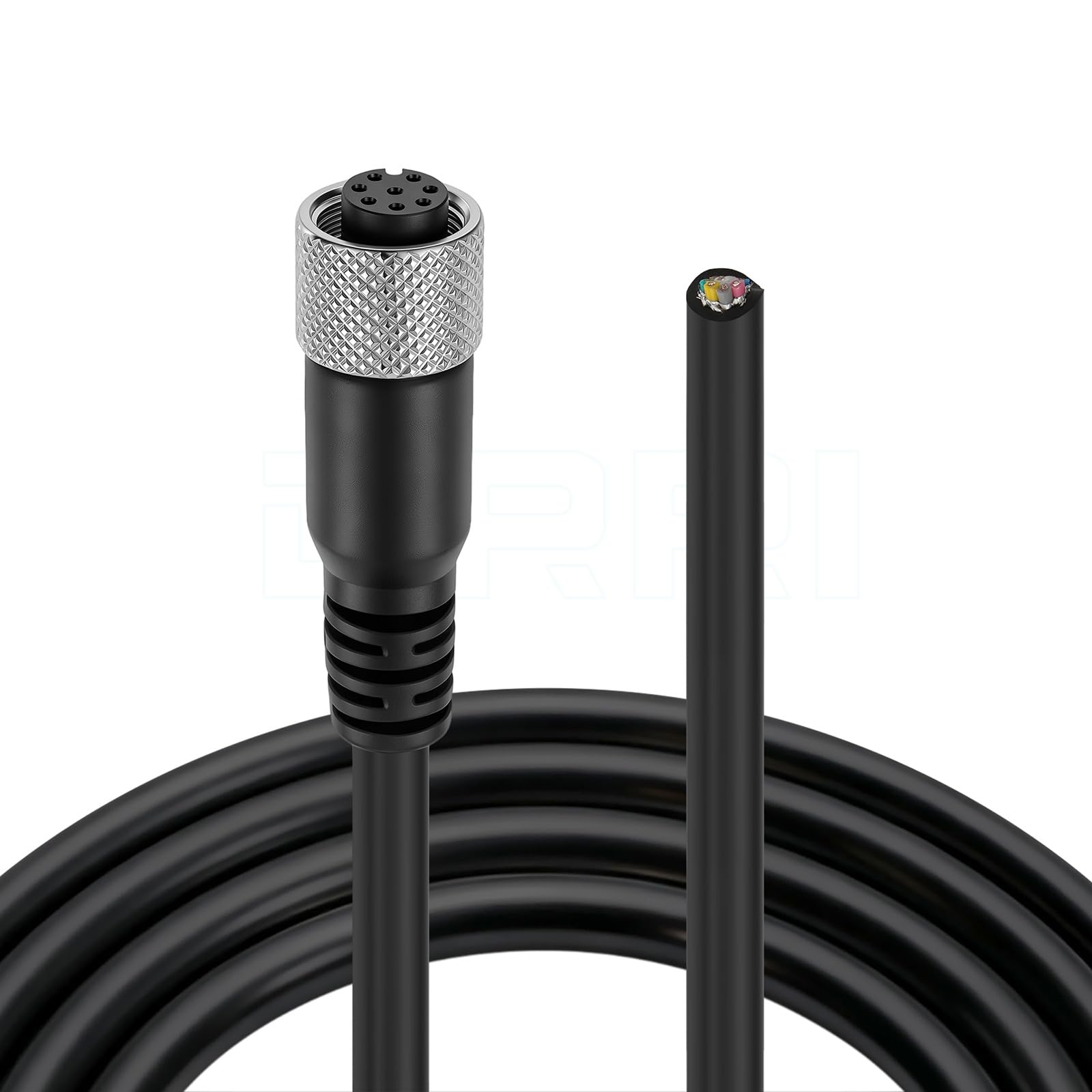 DRRI M12 8-Pins Female Sensor Connector to Fly Lead Waterproof Electrical Shield Cable for Automation Application (M12 8P Female Cable)