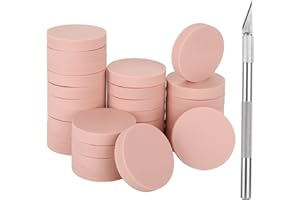 CertBuy 30 Pack Print Making Linoleum, Pink Speedy Carve Block, Round Print Blocks for Stamping, Rubber Carving Blocks for Printing, Soft Rubber Crafts, Linocut Block