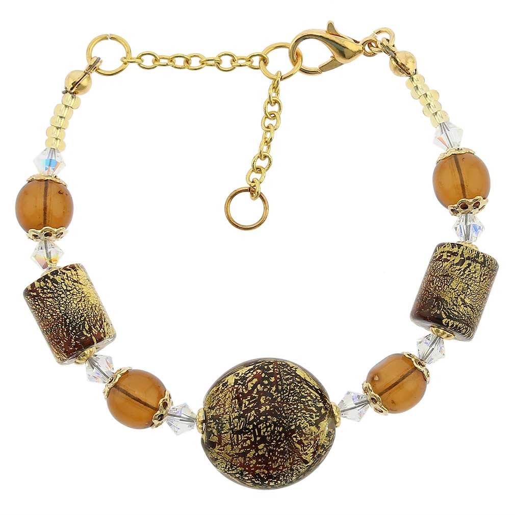 Glass Of Venice Murano Glass Ca D'oro Bracelet - Cognac