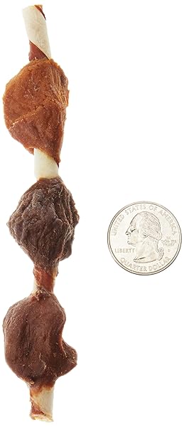 AMAZON BRAND – WONDER BOUND TRIPLE FLAVOR CHICKEN RAWHIDE KABOBS FOR DOGS, 12 OZ., PACK OF 18