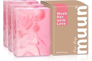 Muun Yoni Soap Bar - Pack 3 Ph Balance Probiotics & Natural Ingredients - Gentle Cleansing Formula Eliminates Odor Vaginal Health - Feminine Wash - Moisturizing Intimate (Rose)