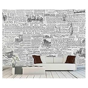 Self-Adhesive Wallpaper Large Wall Mural Series (66"x96", Retro Newspape)