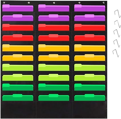 Godery Organizacion Pocket Chart Pared Archivo Bolsillo Carpeta