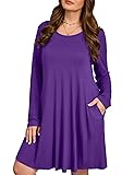 JollieLovin Women Long Sleeve Dress with Pockets