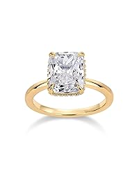 PAVOI 14K Yellow Gold Plated Radiant Cut Engagement