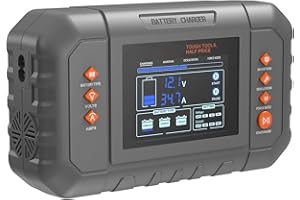 ECILKUC Smart Battery Charger, 35-Amp, Lithium LiFePO4 Lead-Acid (AGM/Gel/SLA) Car Battery Charger with LCD Display, Trickle 