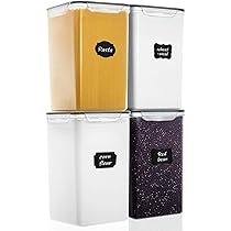 Lot De 4 Grands Bocaux De Rangement Alimentaire – 9.5L Et 6.3L, Hermétiques, BPA Free