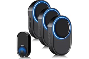Wireless Doorbell for Home - PHYSEN Door Bells & Chimes Wireless with 3 Receivers - 1300 Ft Range - 58 Melodies & 5 Volume Levels & LED Flash - Waterproof Doorbell Chime Kit for Office Classroom