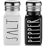 Farmhouse Salt and Pepper Shakers Set by Brighter Barns - Cute Modern Farmhouse Kitchen Decor for Home Restaurants Wedding - 