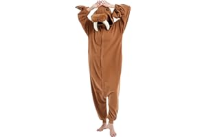 ressber Unisex Adult Onesie Pajamas Animal One Piece Halloween Costume Christmas Sleepwear Jumpsuit